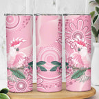 Pink Cockatoo Australia Skinny Tumbler Aussie Cacatua Leadbeateri - Aboriginal Art