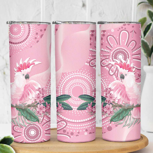 Pink Cockatoo Australia Skinny Tumbler Aussie Cacatua Leadbeateri - Aboriginal Art