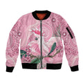 Pink Cockatoo Australia Sleeve Zip Bomber Jacket Aussie Cacatua Leadbeateri - Aboriginal Art