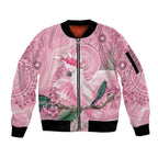 Pink Cockatoo Australia Sleeve Zip Bomber Jacket Aussie Cacatua Leadbeateri - Aboriginal Art