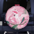 Pink Cockatoo Australia Spare Tire Cover Aussie Cacatua Leadbeateri - Aboriginal Art
