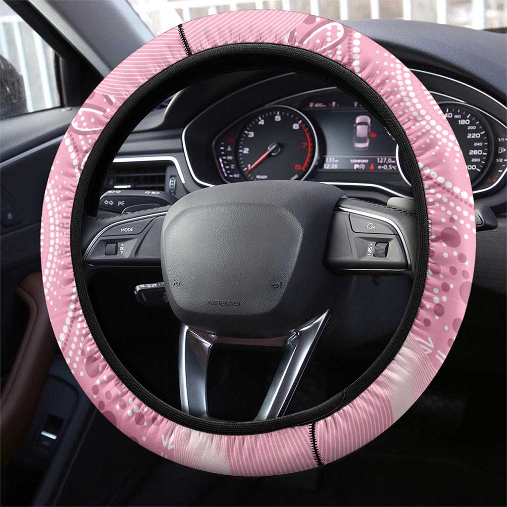 Pink Cockatoo Australia Steering Wheel Cover Aussie Cacatua Leadbeateri - Aboriginal Art