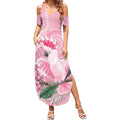 Pink Cockatoo Australia Summer Maxi Dress Aussie Cacatua Leadbeateri - Aboriginal Art
