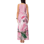 Pink Cockatoo Australia Tank Maxi Dress Aussie Cacatua Leadbeateri - Aboriginal Art