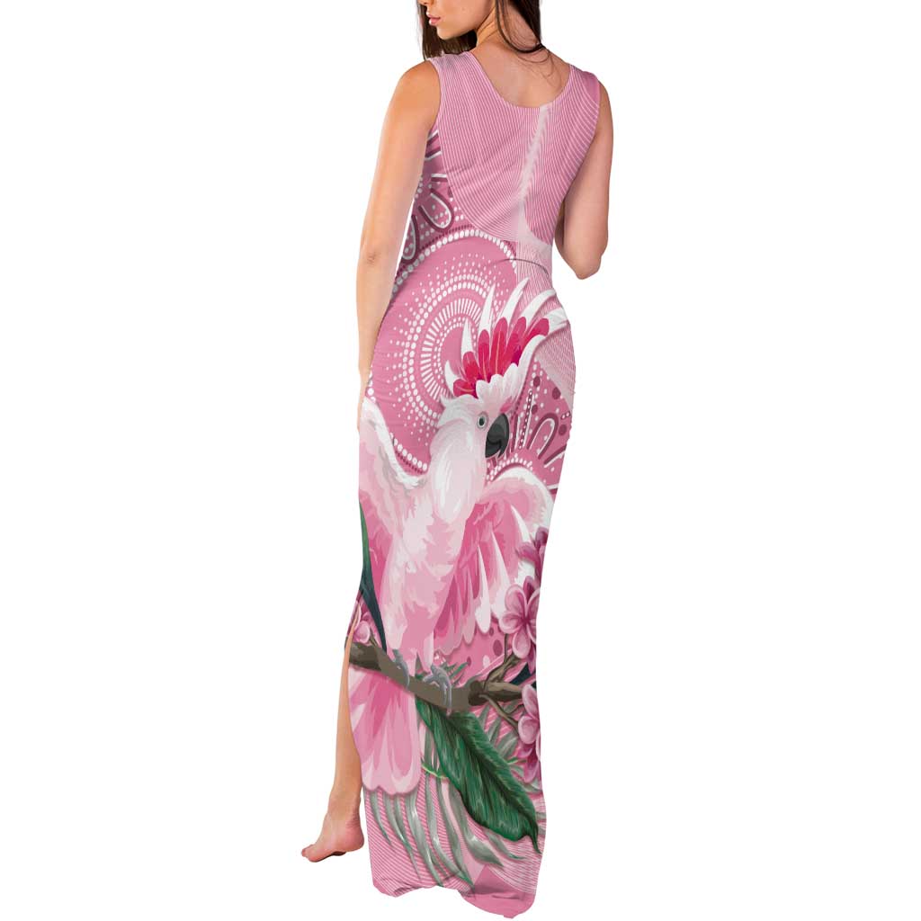 Pink Cockatoo Australia Tank Maxi Dress Aussie Cacatua Leadbeateri - Aboriginal Art