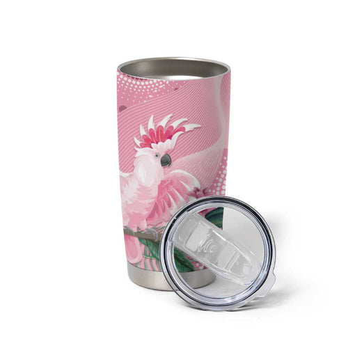 Pink Cockatoo Australia Tumbler Cup Aussie Cacatua Leadbeateri - Aboriginal Art