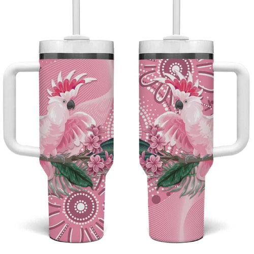 Pink Cockatoo Australia Tumbler With Handle Aussie Cacatua Leadbeateri - Aboriginal Art