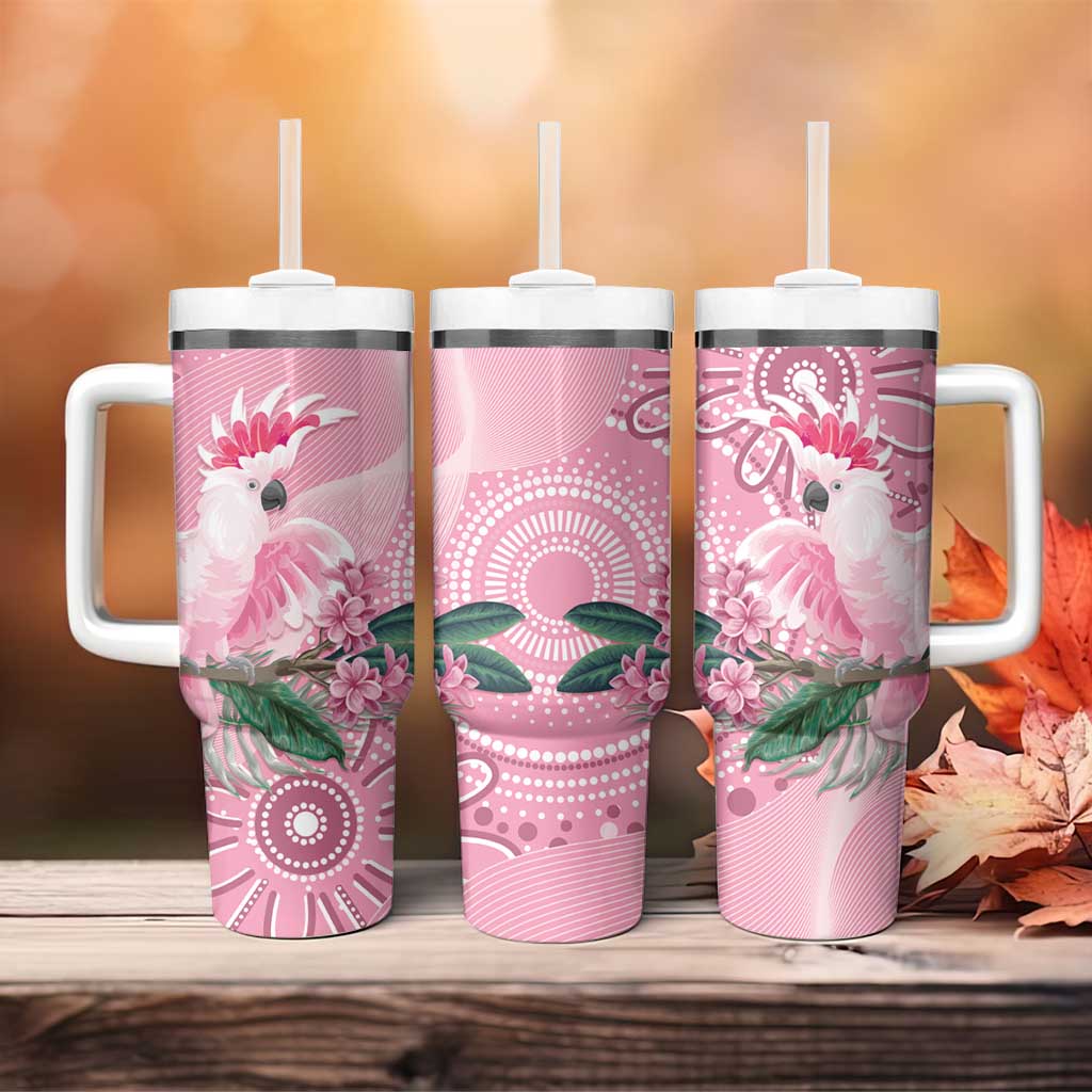 Pink Cockatoo Australia Tumbler With Handle Aussie Cacatua Leadbeateri - Aboriginal Art