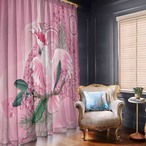 Pink Cockatoo Australia Window Curtain Aussie Cacatua Leadbeateri - Aboriginal Art