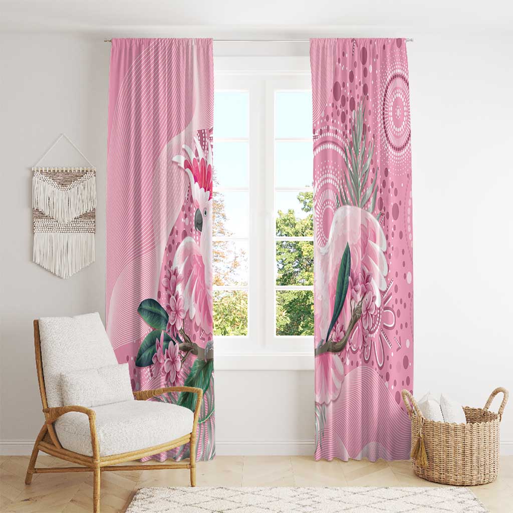 Pink Cockatoo Australia Window Curtain Aussie Cacatua Leadbeateri - Aboriginal Art