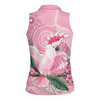 Pink Cockatoo Australia Women Sleeveless Polo Shirt Aussie Cacatua Leadbeateri - Aboriginal Art