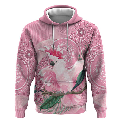 Pink Cockatoo Australia Zip Hoodie Aussie Cacatua Leadbeateri - Aboriginal Art