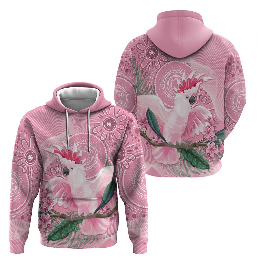 Pink Cockatoo Australia Zip Hoodie Aussie Cacatua Leadbeateri - Aboriginal Art