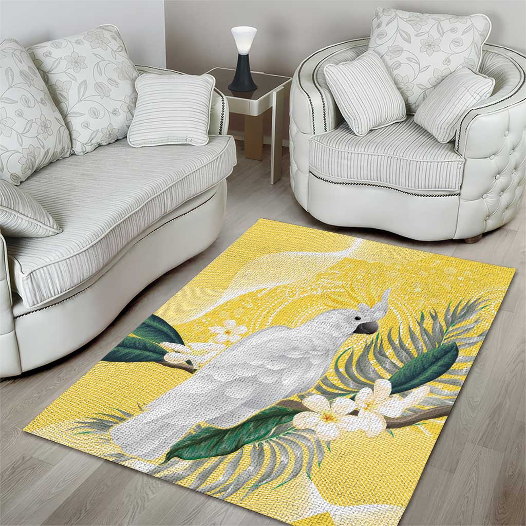 Australia Cacatua Galerita Area Rug Sulphur-Crested Cockatoo - Aboriginal Art