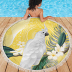 Australia Cacatua Galerita Beach Blanket Sulphur-Crested Cockatoo - Aboriginal Art