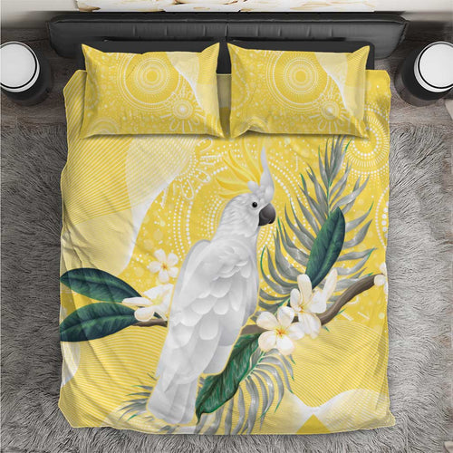 Australia Cacatua Galerita Bedding Set Sulphur-Crested Cockatoo - Aboriginal Art