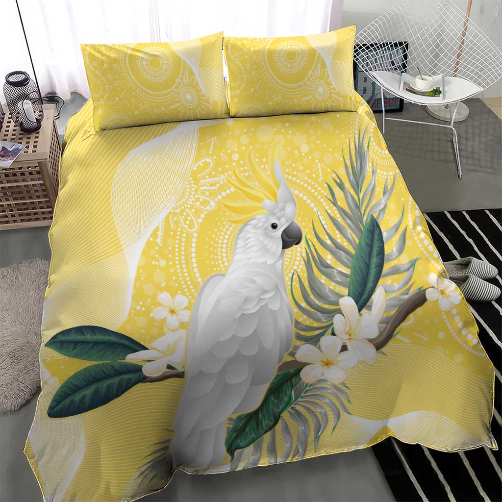 Australia Cacatua Galerita Bedding Set Sulphur-Crested Cockatoo - Aboriginal Art