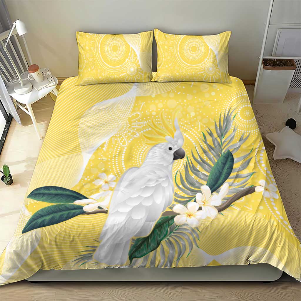 Australia Cacatua Galerita Bedding Set Sulphur-Crested Cockatoo - Aboriginal Art