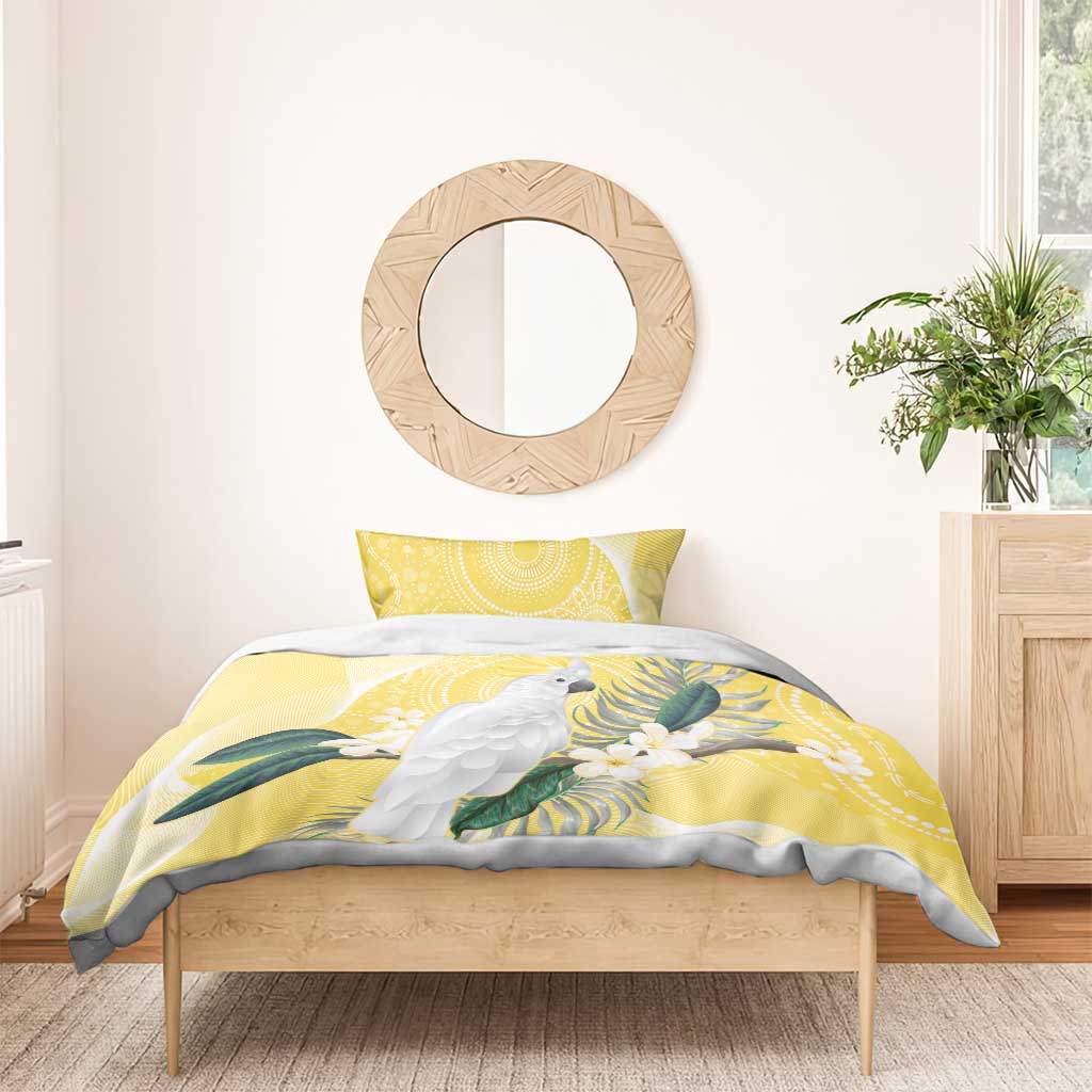 Australia Cacatua Galerita Bedding Set Sulphur-Crested Cockatoo - Aboriginal Art