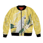 Australia Cacatua Galerita Bomber Jacket Sulphur-Crested Cockatoo - Aboriginal Art