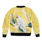 Australia Cacatua Galerita Bomber Jacket Sulphur-Crested Cockatoo - Aboriginal Art