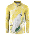 Australia Cacatua Galerita Button Sweatshirt Sulphur-Crested Cockatoo - Aboriginal Art