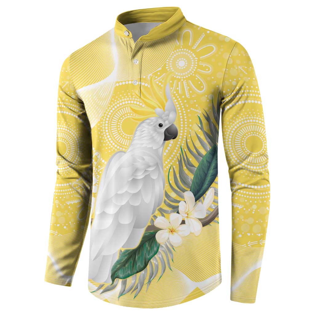 Australia Cacatua Galerita Button Sweatshirt Sulphur-Crested Cockatoo - Aboriginal Art