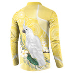 Australia Cacatua Galerita Button Sweatshirt Sulphur-Crested Cockatoo - Aboriginal Art