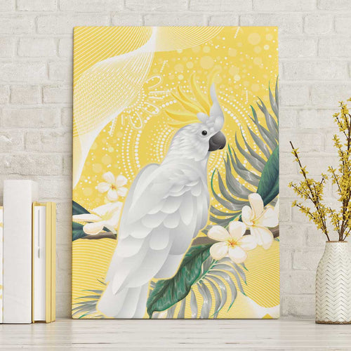Australia Cacatua Galerita Canvas Wall Art Sulphur-Crested Cockatoo - Aboriginal Art