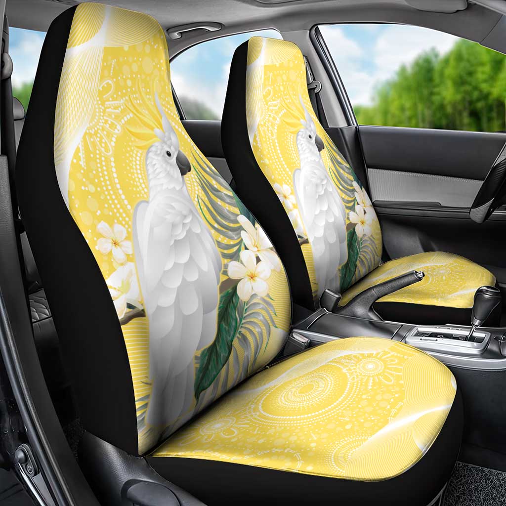 Australia Cacatua Galerita Car Seat Cover Sulphur-Crested Cockatoo - Aboriginal Art