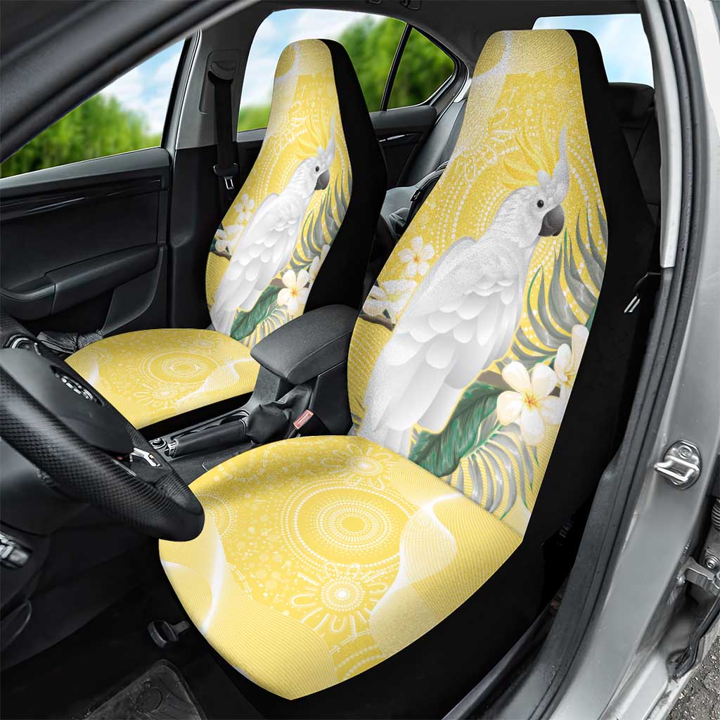 Australia Cacatua Galerita Car Seat Cover Sulphur-Crested Cockatoo - Aboriginal Art