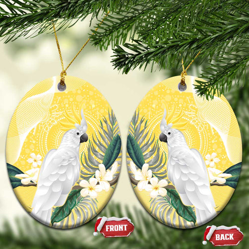 Australia Cacatua Galerita Ceramic Ornament Sulphur-Crested Cockatoo - Aboriginal Art