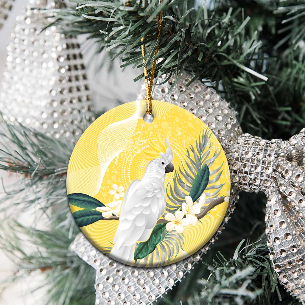 Australia Cacatua Galerita Ceramic Ornament Sulphur-Crested Cockatoo - Aboriginal Art