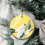 Australia Cacatua Galerita Ceramic Ornament Sulphur-Crested Cockatoo - Aboriginal Art
