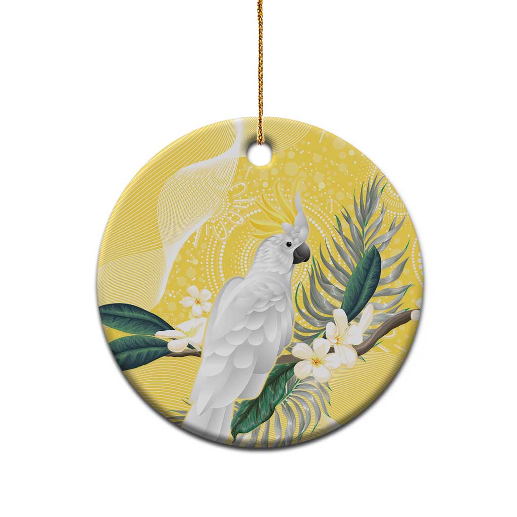 Australia Cacatua Galerita Ceramic Ornament Sulphur-Crested Cockatoo - Aboriginal Art
