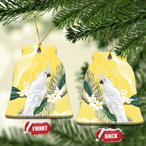Australia Cacatua Galerita Ceramic Ornament Sulphur-Crested Cockatoo - Aboriginal Art