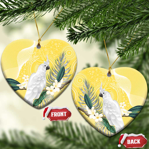 Australia Cacatua Galerita Ceramic Ornament Sulphur-Crested Cockatoo - Aboriginal Art