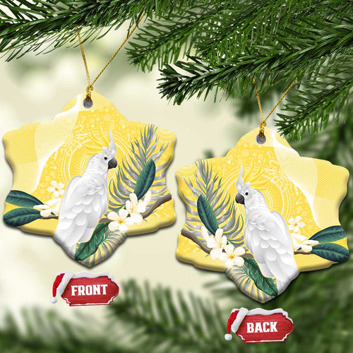 Australia Cacatua Galerita Ceramic Ornament Sulphur-Crested Cockatoo - Aboriginal Art