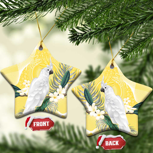 Australia Cacatua Galerita Ceramic Ornament Sulphur-Crested Cockatoo - Aboriginal Art