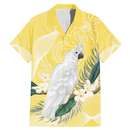 Australia Cacatua Galerita Family Matching Mermaid Dress and Hawaiian Shirt Sulphur-Crested Cockatoo - Aboriginal Art