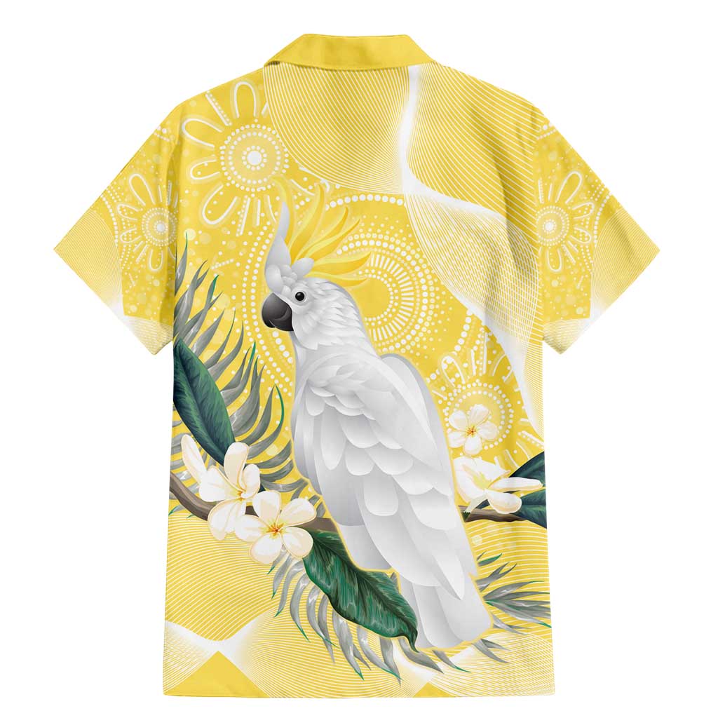Australia Cacatua Galerita Family Matching Mermaid Dress and Hawaiian Shirt Sulphur-Crested Cockatoo - Aboriginal Art