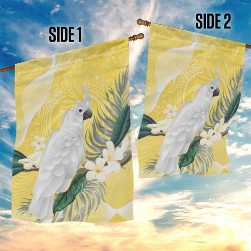 Australia Cacatua Galerita Garden Flag Sulphur-Crested Cockatoo - Aboriginal Art