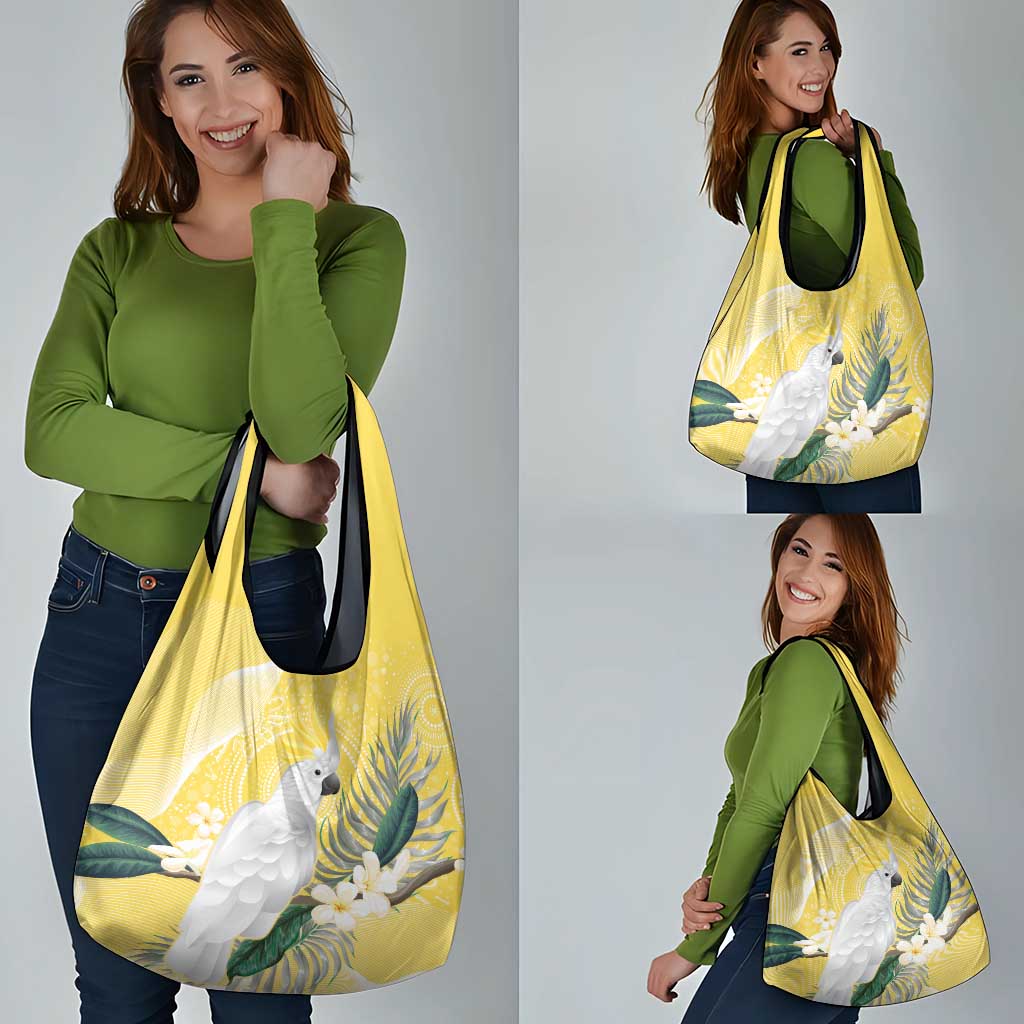 Australia Cacatua Galerita Grocery Bag Sulphur-Crested Cockatoo - Aboriginal Art