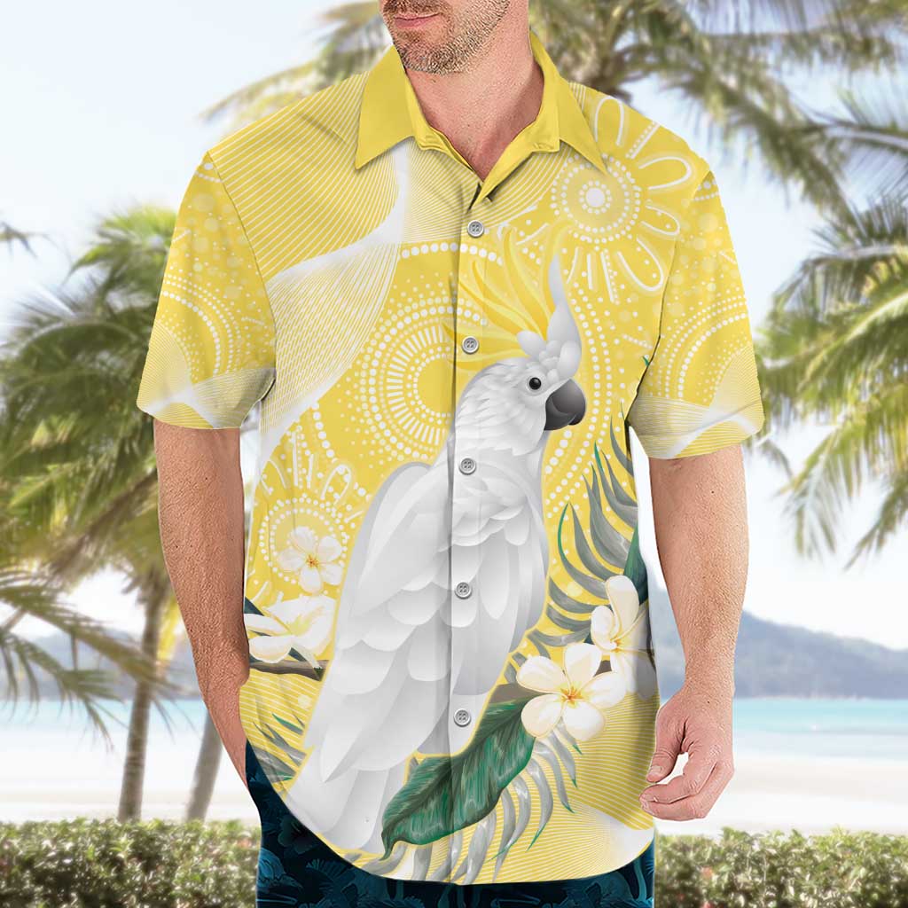 Australia Cacatua Galerita Hawaiian Shirt Sulphur-Crested Cockatoo - Aboriginal Art