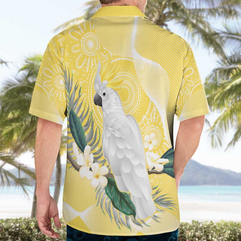 Australia Cacatua Galerita Hawaiian Shirt Sulphur-Crested Cockatoo - Aboriginal Art