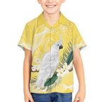 Australia Cacatua Galerita Hawaiian Shirt Sulphur-Crested Cockatoo - Aboriginal Art