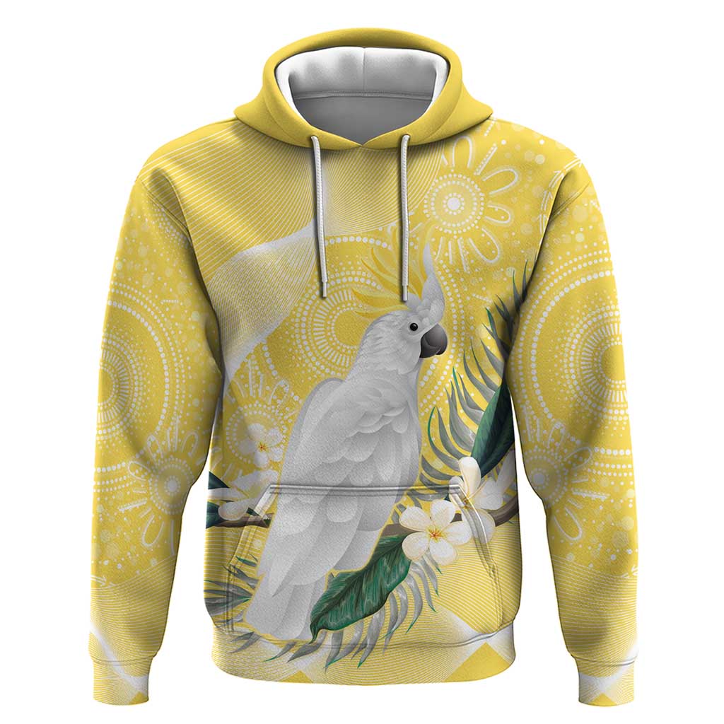 Australia Cacatua Galerita Hoodie Sulphur-Crested Cockatoo - Aboriginal Art