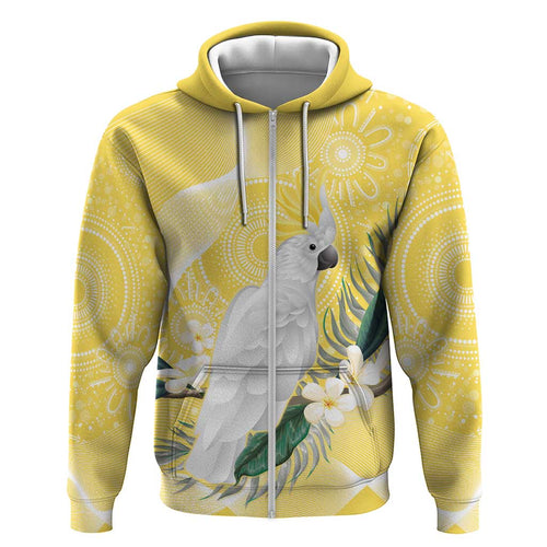 Australia Cacatua Galerita Hoodie Sulphur-Crested Cockatoo - Aboriginal Art