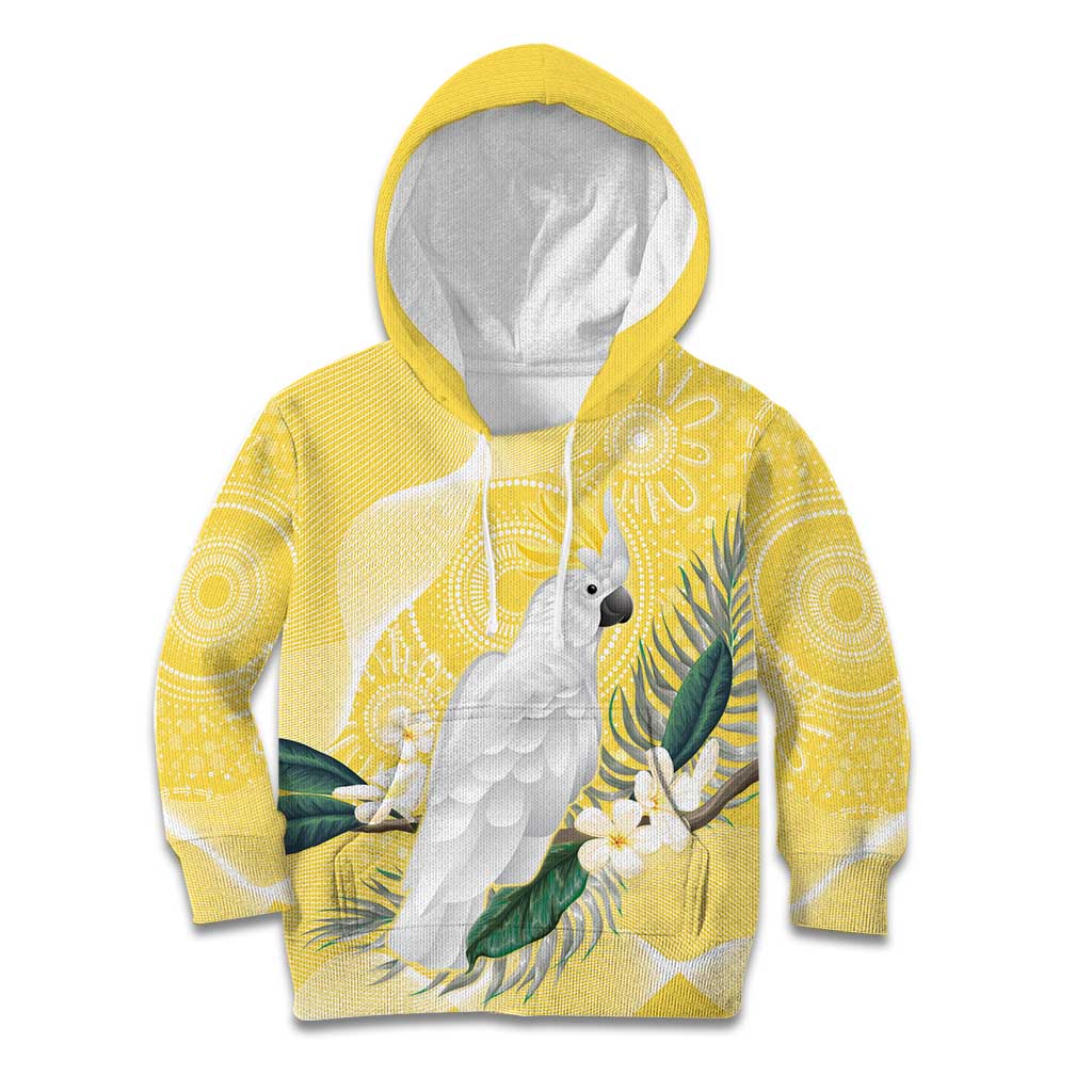 Australia Cacatua Galerita Kid Hoodie Sulphur-Crested Cockatoo - Aboriginal Art