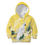 Australia Cacatua Galerita Kid Hoodie Sulphur-Crested Cockatoo - Aboriginal Art